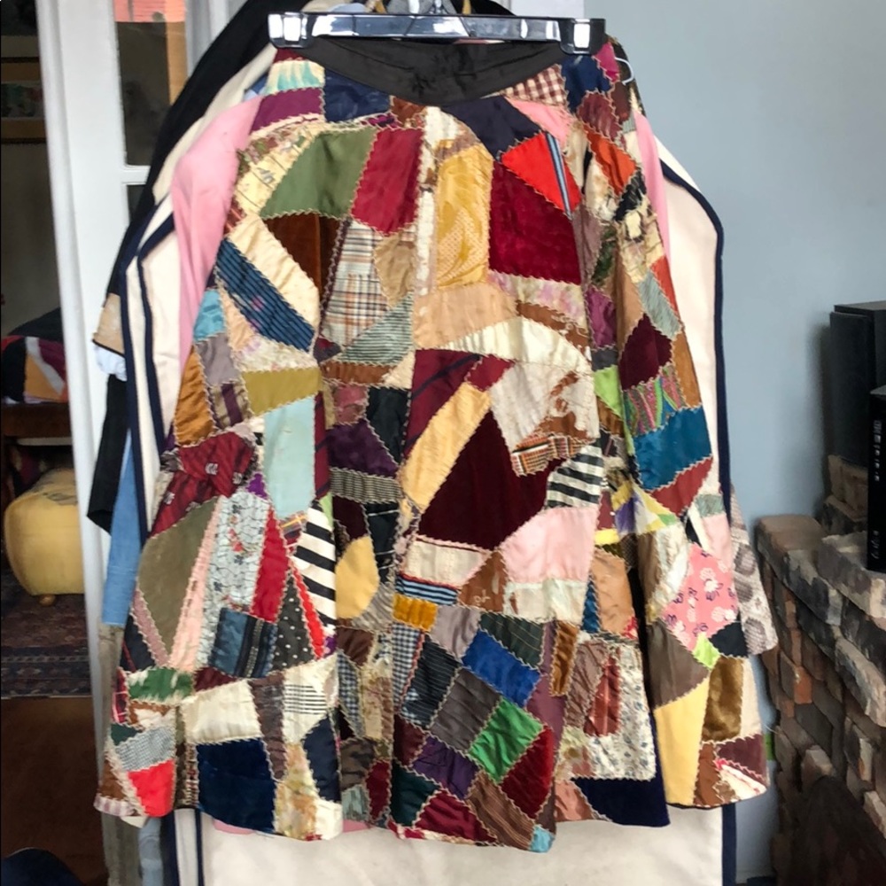 1930s Handstitched patchwork circle skirt